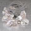 Necklace made of real white keshi pearls on a thong 48 cm PN49-1