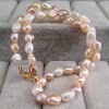 Multicolour necklace made of real corn pearls 45 cm PNP80-D