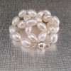 Decorative necklace made of real white rice pearls 48 cm PNS45