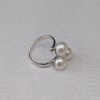 Ring with three white 8 mm pearls with adjustable size PPi05-3A
