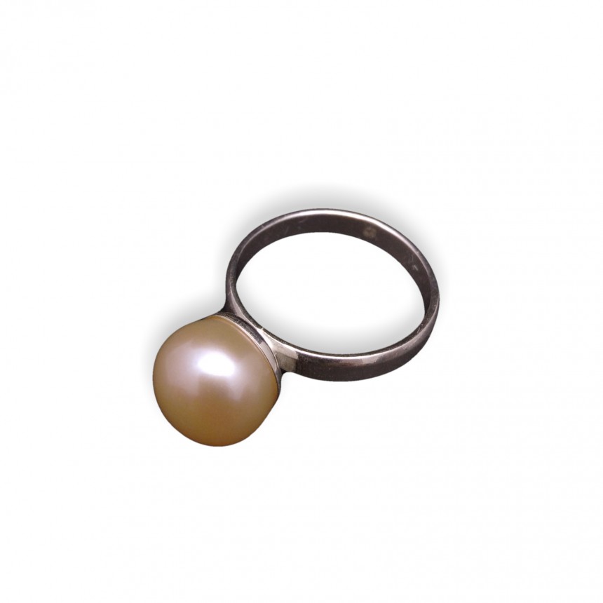 Classic ring with real pink pearl 10 mm PPi08-B