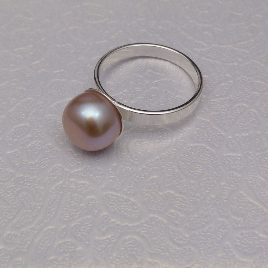 Classic ring with pearl pink 10 mm PPi08-C
