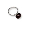 Silver ring with brown pearl 11 mm PPi09-B