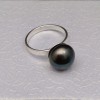 Ring with real graphite pearl 12 mm PPi19-B