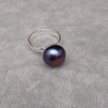 Silver ring with purple pearl 12.5 mm PPi19