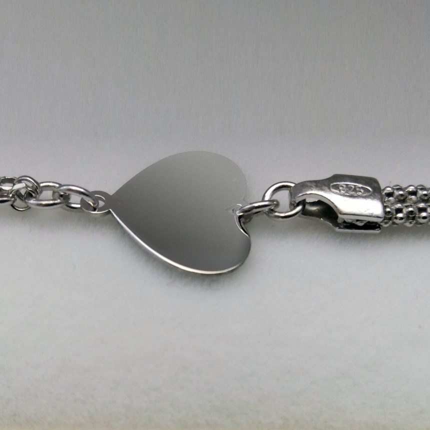Silver bracelet with a small heart celebrity 17 cm SBC28M