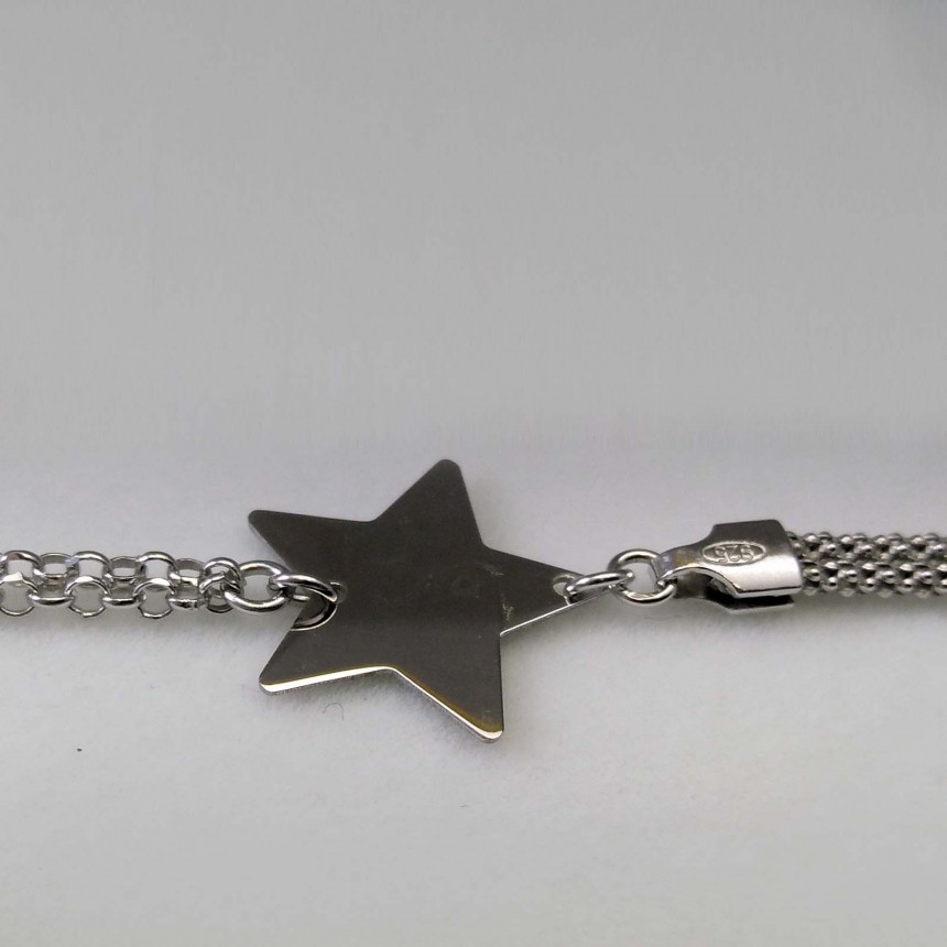 Silver bracelet with a star celebrity 17 cm SBC31M