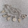 Silver bracelet two triangles, star, moon, circles celebrity 17 cm SBC33M