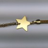 Silver-plated gilded big celebrity star bracelet 17 cm SBPC18M