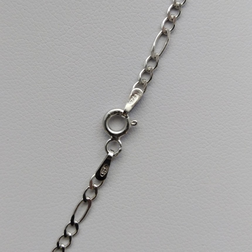 Silver chain rhodium-plated figaro 45, 50 cm SL31