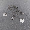 Silver chain cardiac heart with zircon 41 cm SLC16