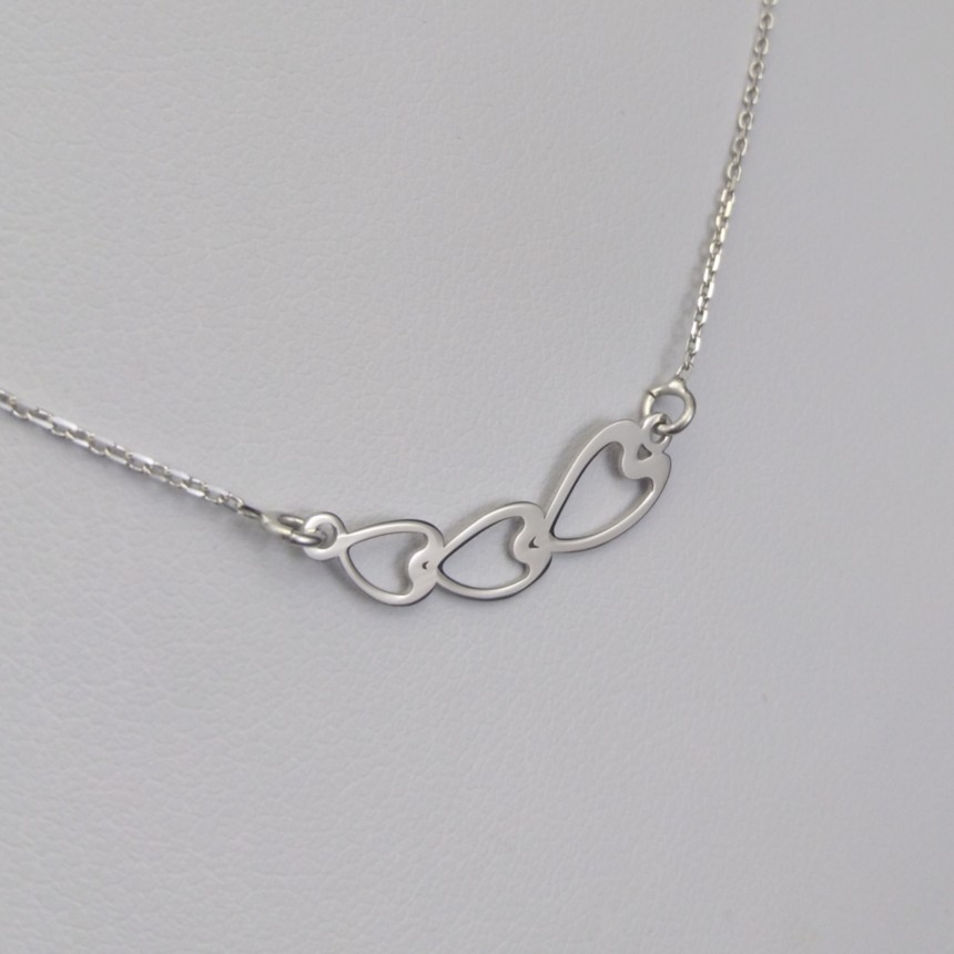 Chain of silver hearts 42 cm SLC39M