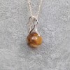 Silver pendant with tiger eye stone 12 mm KW18