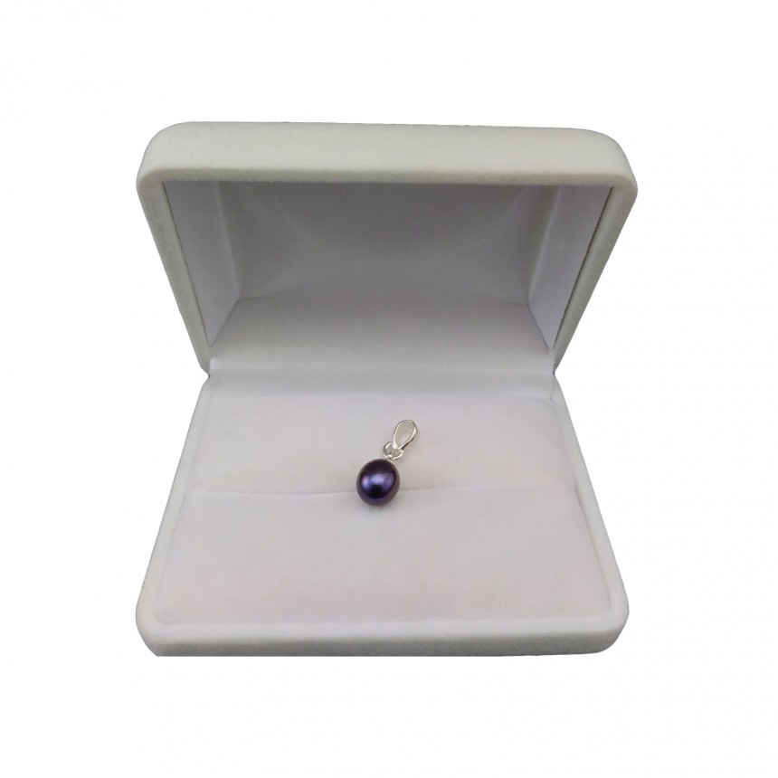 Pendant with real pearl purple tear 7-10 mm PW16-B