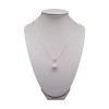 Silver pendant with white round pearl 11 mm PW17