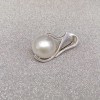 Silver pendant with white round pearl 11 mm PW17
