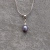 Silver pendant with a small pearl tear 5.5 - 9 mm PW30