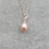 Classic pendant with a pink pearl 10-12 mm PW36-B